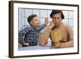 Disappointed Mother Reading Son's Report Card-William P. Gottlieb-Framed Photographic Print