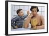 Disappointed Mother Reading Son's Report Card-William P. Gottlieb-Framed Photographic Print