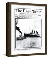 Disaster to the Titanic: Worlds Largest Ship Collides with Iceberg During Her Maiden Voyage-null-Framed Photographic Print