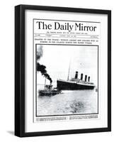 Disaster to the Titanic: Worlds Largest Ship Collides with Iceberg During Her Maiden Voyage-null-Framed Photographic Print