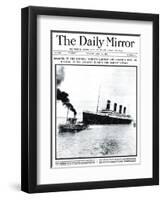 Disaster to the Titanic: Worlds Largest Ship Collides with Iceberg During Her Maiden Voyage-null-Framed Premium Photographic Print