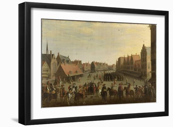 Disbanding of the City Guard Mercenaries by Prince Maurice on the Neude at Utrecht, 31 July-Joost Cornelisz Droochsloot-Framed Art Print