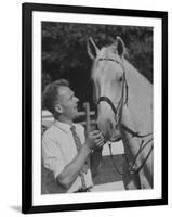 Discarded Farm Horse, Snowman, at Long Island Stable-null-Framed Photographic Print