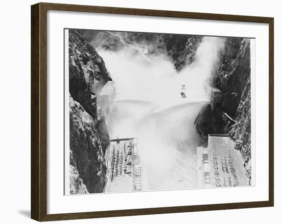 Discharging Water from a Dam-null-Framed Photographic Print