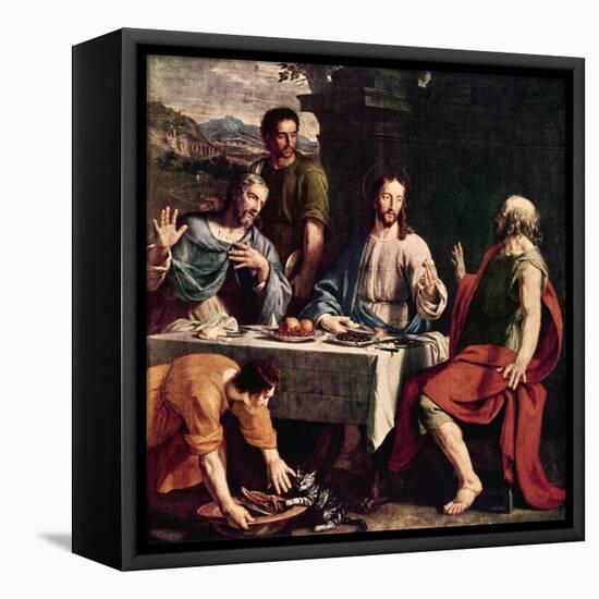 Disciples at Emmaus-Philippe De Champaigne-Framed Stretched Canvas