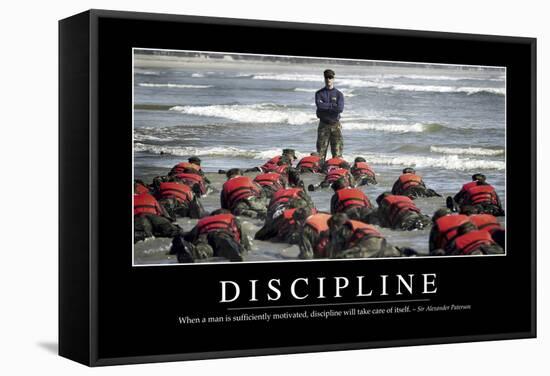 Discipline: Inspirational Quote and Motivational Poster-null-Framed Stretched Canvas