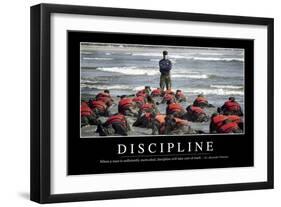 Discipline: Inspirational Quote and Motivational Poster-null-Framed Premium Photographic Print