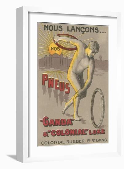 Discobolos Throwing Bicycle Tire-null-Framed Art Print
