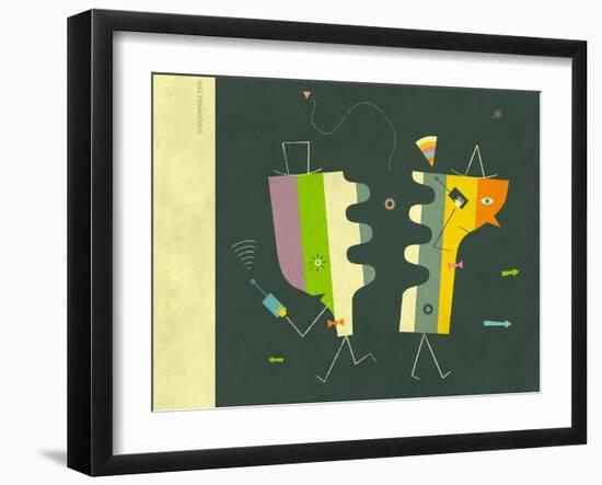 Disconnected-Jazzberry Blue-Framed Art Print