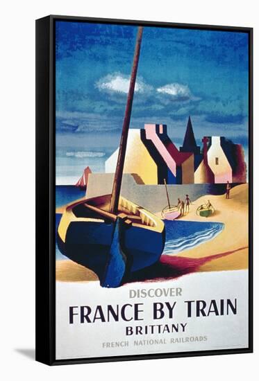 Discover France by Train, Brittany', French National Railroads-null-Framed Stretched Canvas