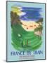 Discover France by Train - The Basque Coast - French National Railways-Bernard Villemot-Mounted Art Print