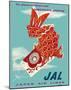 Discover Japan - Fly Japan Air Lines (JAL) - Japanese Koinobori (Carp Streamer)-Murakoshi-Mounted Giclee Print
