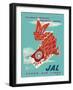 Discover Japan - Fly Japan Air Lines (JAL), Vintage Airline Travel Poster, 1960s-Murakoshi-Framed Art Print