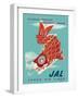 Discover Japan - Fly Japan Air Lines (JAL), Vintage Airline Travel Poster, 1960s-Murakoshi-Framed Art Print