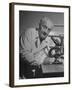 Discoverer of Vitamin C Albert Szent-Gyorgyi, Working with His Microscope-null-Framed Photographic Print