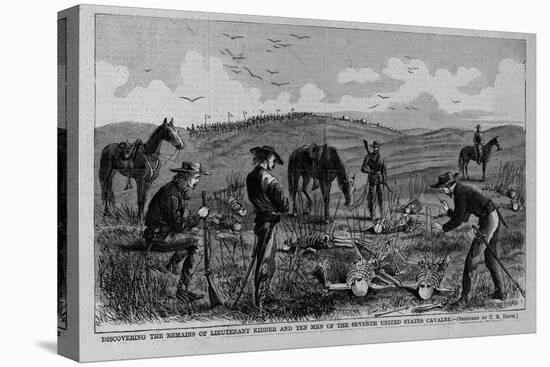 Discovering the Remains of Lieutenant Kidder and Ten Men of the Seventh United States Cavalry. Sket-null-Stretched Canvas
