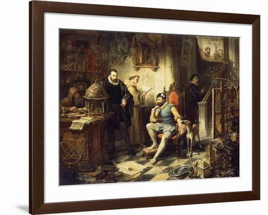 Discovering the Telescope, 1855-Edouard Ender-Framed Giclee Print