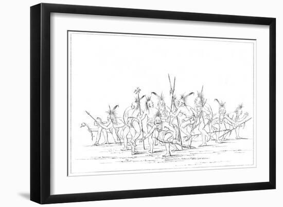 Discovery Dance, Sac and Fox, Rock Island, Upper Mississippi, 1841-Myers and Co-Framed Giclee Print
