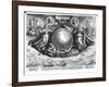 Discovery of America with Portraits of Amerigo Vespucci (1454-1512) and Christopher Columbus-Jan van der Straet-Framed Giclee Print