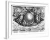 Discovery of America with Portraits of Amerigo Vespucci (1454-1512) and Christopher Columbus-Jan van der Straet-Framed Giclee Print