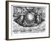 Discovery of America with Portraits of Amerigo Vespucci (1454-1512) and Christopher Columbus-Jan van der Straet-Framed Giclee Print