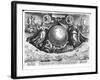 Discovery of America with Portraits of Amerigo Vespucci (1454-1512) and Christopher Columbus-Jan van der Straet-Framed Giclee Print