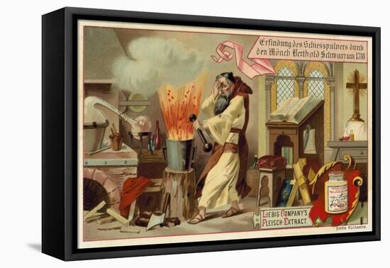 Discovery of Gunpowder by the Monk Berthold Schwarz, 1318-null-Framed Stretched Canvas