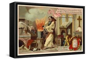 Discovery of Gunpowder by the Monk Berthold Schwarz, 1318-null-Framed Stretched Canvas