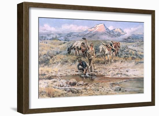 Discovery of Last Chance Gulch Montana-Charles Marion Russell-Framed Giclee Print