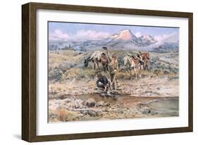 Discovery of Last Chance Gulch Montana-Charles Marion Russell-Framed Giclee Print