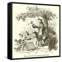 Discovery of the Laws of Gravitation by Isaac Newton-John Leech-Framed Stretched Canvas