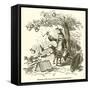 Discovery of the Laws of Gravitation by Isaac Newton-John Leech-Framed Stretched Canvas