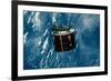 Discovery Satellite in Orbit-null-Framed Photographic Print