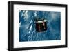 Discovery Satellite in Orbit-null-Framed Photographic Print