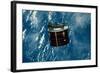 Discovery Satellite in Orbit-null-Framed Photographic Print
