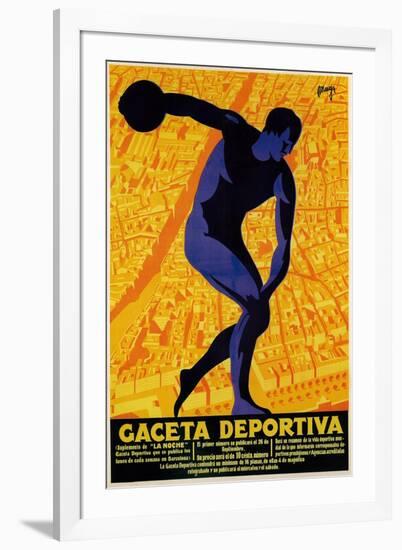 Discus Promotion - Gaceta Deportiva-Lantern Press-Framed Art Print