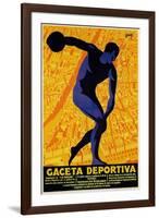 Discus Promotion - Gaceta Deportiva-Lantern Press-Framed Art Print