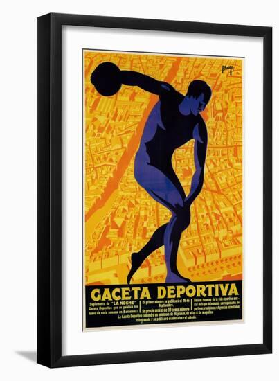 Discus Promotion - Gaceta Deportiva-Lantern Press-Framed Art Print