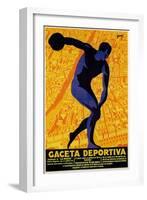 Discus Promotion - Gaceta Deportiva-Lantern Press-Framed Art Print