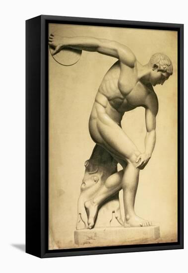 Discus Thrower, Drawing of a Classical Sculpture, C.1874-Evelyn De Morgan-Framed Stretched Canvas