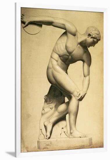 Discus Thrower, Drawing of a Classical Sculpture, C.1874-Evelyn De Morgan-Framed Giclee Print