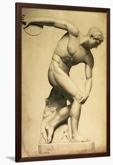 Discus Thrower, Drawing of a Classical Sculpture, C.1874-Evelyn De Morgan-Framed Giclee Print