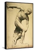 Discus Thrower, Drawing of a Classical Sculpture, C.1874-Evelyn De Morgan-Framed Stretched Canvas