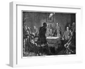 Discussing the Surrender of France after the Battle of Sedan, Franco-Prussian War, 1870-Georg Bleibtreu-Framed Giclee Print