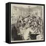 Discussing the War in a Paris Cafe-Frederick Barnard-Framed Stretched Canvas