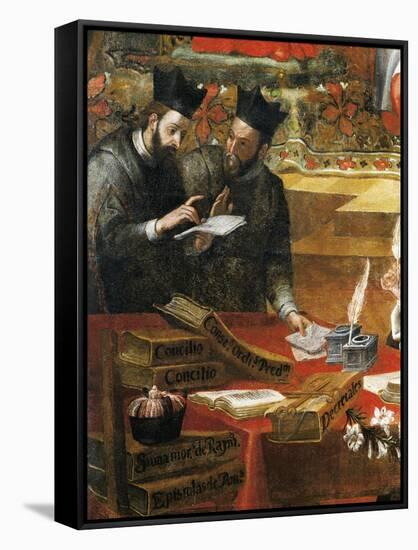 Discussion Between Two Jesuits, Detail from St Raymond of Penafort, Advisor to Pope Gregory IX-Alonso Antonio Villamor-Framed Stretched Canvas