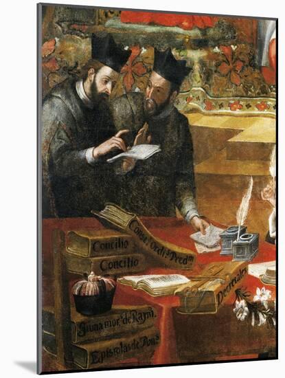 Discussion Between Two Jesuits, Detail from St Raymond of Penafort, Advisor to Pope Gregory IX-Alonso Antonio Villamor-Mounted Giclee Print