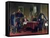 Discussion of a War Strategy in Versailles, 1900-Anton Alexander von Werner-Framed Stretched Canvas
