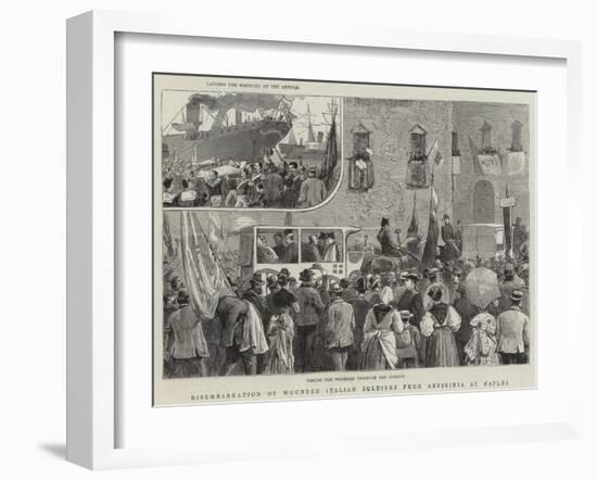 Disembarkation of Wounded Italian Soldiers from Abyssinia at Naples-null-Framed Giclee Print