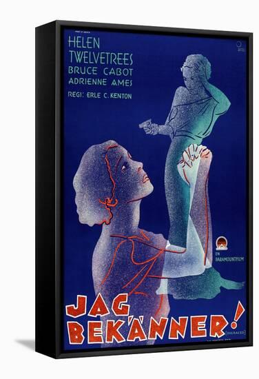 Disgraced!, (aka Jag Bekanner!), Swedish Poster Art, 1933-null-Framed Stretched Canvas